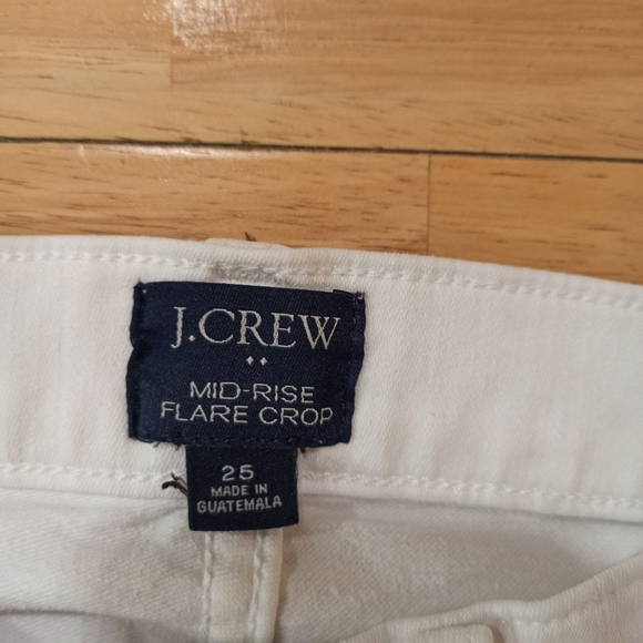 J Crew Flare Crop Jean in White Denim Signature Stretch Women's 25 - Picture 5 of 16